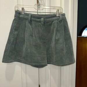 High Waist Corduroy Shorts in Gray
